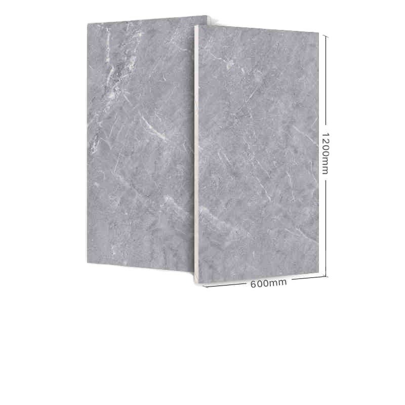 600X1200mm Σύγχρονη πέτρα μίμηση γκρίζα γυαλισμένα πλακάκια πορσελάνης για εσωτερικό / εξωτερικό δωμάτιο